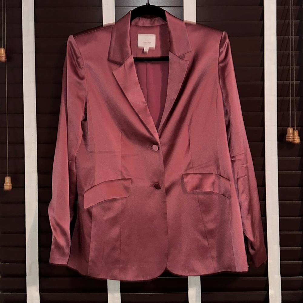 Cinq a sept silk satin blazer